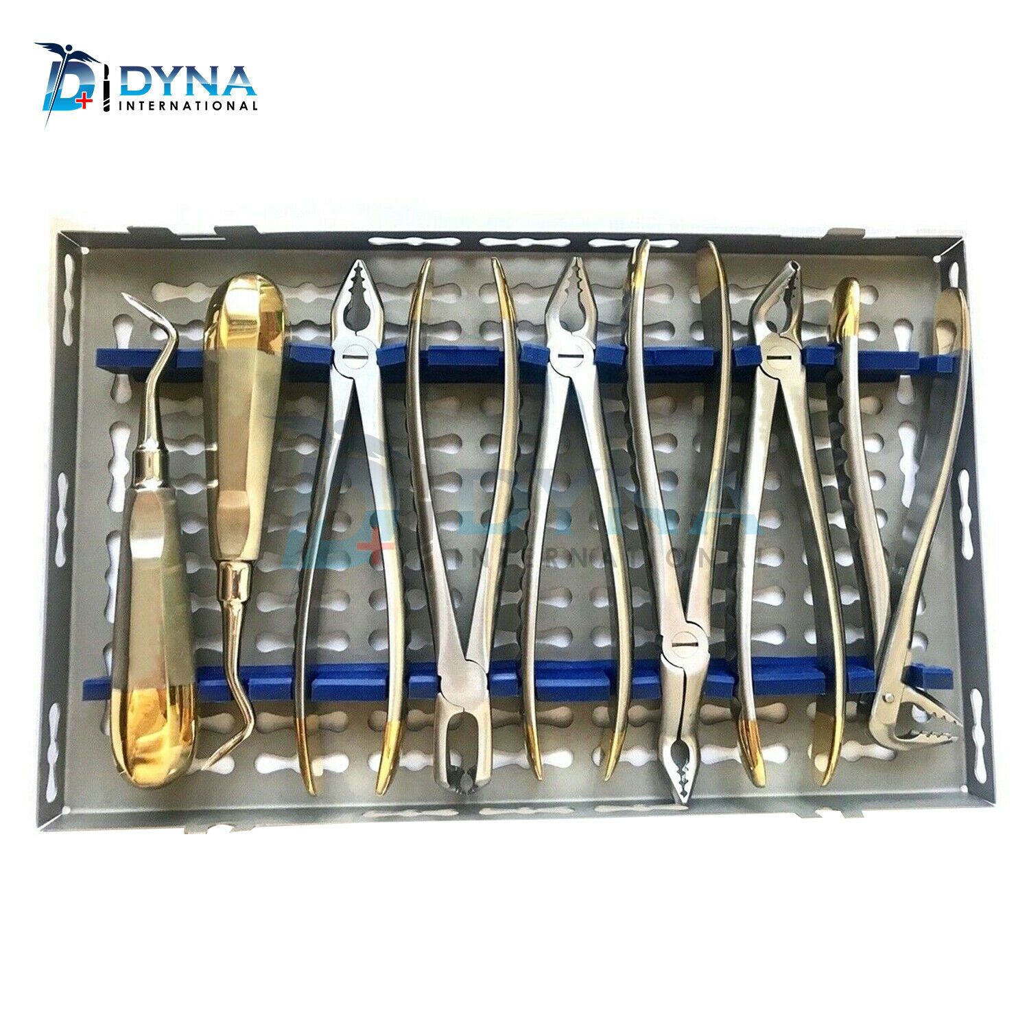 NEW GERMAN ORAL SURGERY DENTAL EXTRACTING ELEVATORS FORCEPS INSTRUMENT KIT Dyna