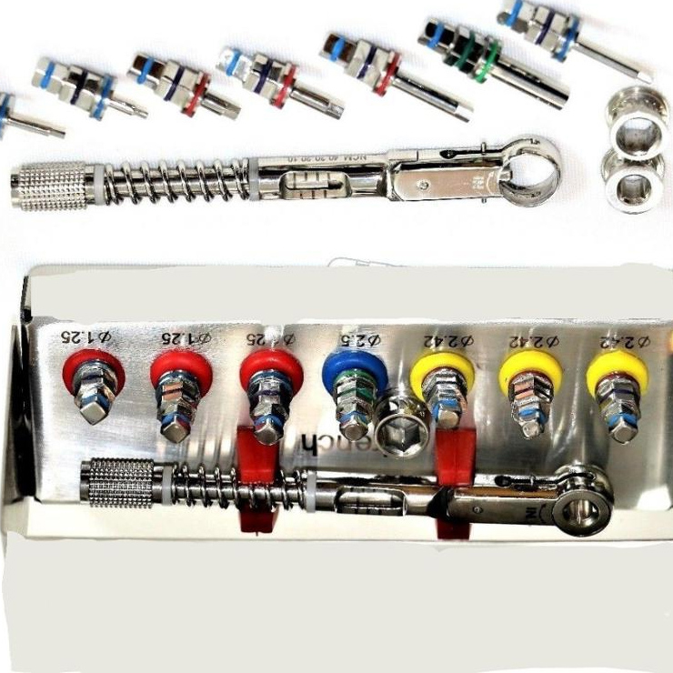 Dental Implant Differential Torque Wrench Ratchet Full Set Drivers 2