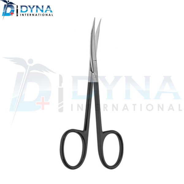 Stevens Tenotomy Scissors 4.5” Curved Serrated black handle – Dyna