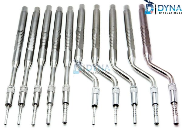 Dental Osteotomes Straight And Curved Tip Bone Spreading Surgical Set Of Dyna